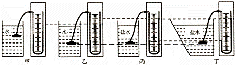 在探究 液体压强跟哪些因素有关 的实验中,进行了如图所示的操作