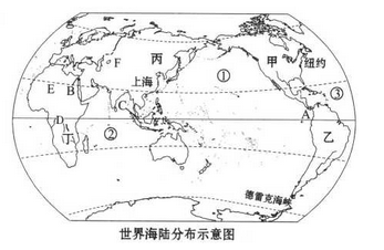 28读世界海陆分布示意图完成下列要求11分