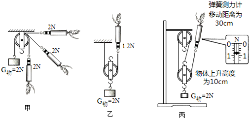 (2)小明研究动滑轮特点时,用动滑轮匀速竖直提升重物,如