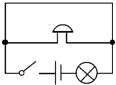 的物理符号 简笔画电铃符号部分短路 电铃电路图电铃符号短路时灯泡