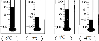 此题主要用正负数来表示具有意义相反的两种量:选温度计的0℃为标准