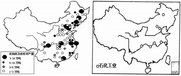 中国造纸工业分布示意图