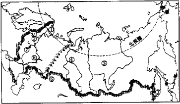 读俄罗斯空白图,完成下列问题.