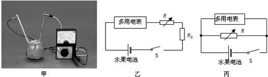 锌片,苹果制作了水果电池,他们想通过实验的方法测量这种电池的电动势