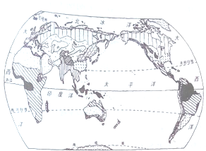 读世界气候分布图,完成下列各题.