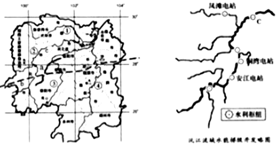 阅读材料回答下列问题材料一湖南省略图和沅江流域水能梯级开发略图