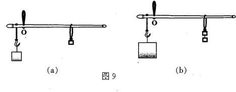 图 9(a) 所示的是一把杆秤的示意图, o 是秤杆的悬点,使用该秤最多能