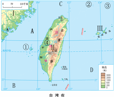 读"台湾省地图"完成下列各题