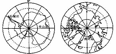 读下面两极地区示意图,回答问题.长城站和中山站考察的最佳时间是)a.