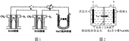 进行饱和氯化钠溶液电解实验,如图1所示