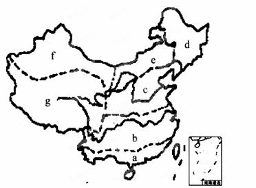 读我国自然区划示意图,完成下列问题(32分)