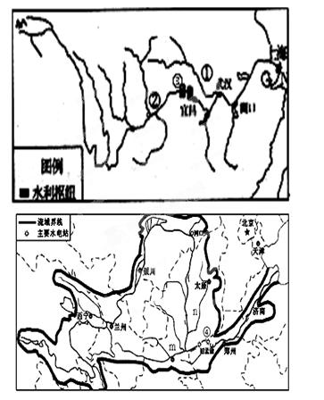 读下列长江,黄河流域图,完成下列问题