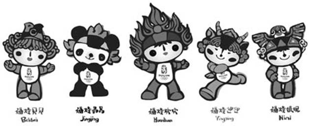 【福娃是北京2008年第29届奥运会吉祥物(如下图),其色彩与灵感来源于