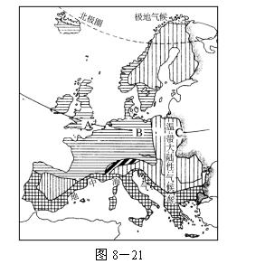 欧洲气候分布图 黑白图片