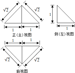 一个四面体的三视图如图所示,则该四面体的表面积是( )