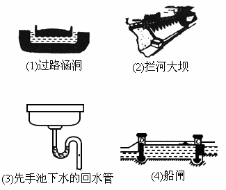 连通器在日常生活,生产中有着广泛的应用,图中所示的实例中利用连通器