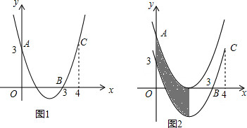 将抛物线y=x2-4x 3向上平移至顶点落在x轴上,如图所示,则两条抛物线