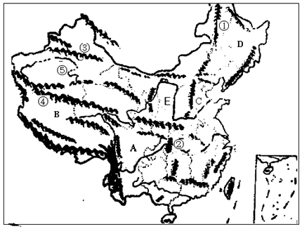 读"中国主要山脉示意图"完成(1)写出图中的山脉名称①___②___③