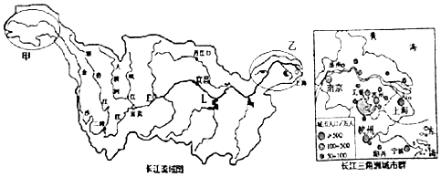 探究區域環境,實現可持續發展,讀長江流域圖和長江三角洲城市群圖回答