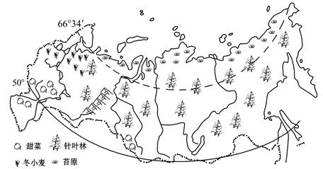 俄羅斯專家發現圖中標示的某種地理事物與實際分佈不符.它是( )