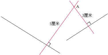 測量a點到兩條直線的距離分別是___釐米和___釐米.