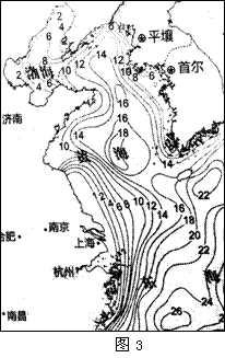 由南向北递增 b.由西向东递增 c.黄海是透明度最