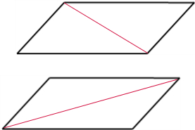 在平行四边形里面画一条线段,把它分割成两个三角形,有几种画法?