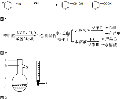 实验室中用苯甲醛制备苯甲醇和苯甲酸,已知反应原理如图1