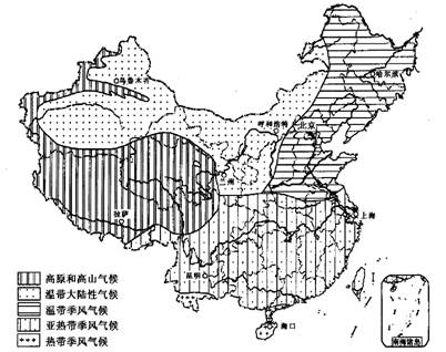 中国气候轮廓图图片