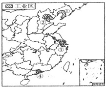讀我國四大工業基地分佈圖,回答下列問題