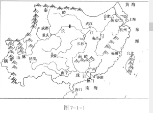 南方地区地形图空白图片