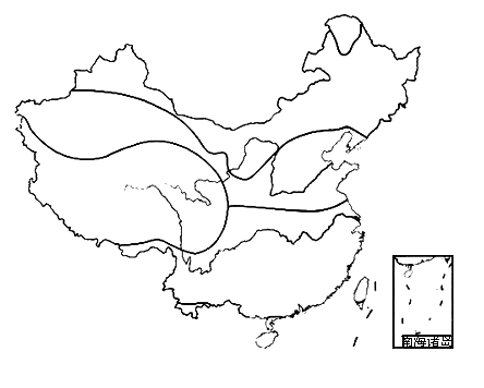 中国温度带分布图手绘图片