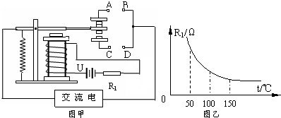 如图甲,电磁继电器和热敏电阻r