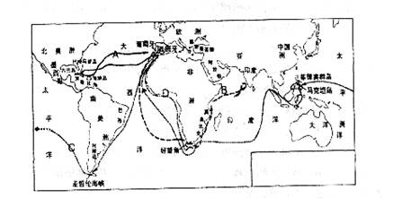 (1)1992 年是哥伦布航行到美洲 500 周年,哥伦布首次到达美洲是哪