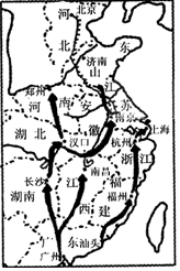 舉報 據圖片並結合所學知識可知,這是北伐戰爭示意圖,1926