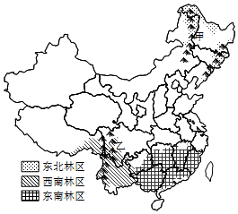 读我国三大林区分布图(图),完成下列问题