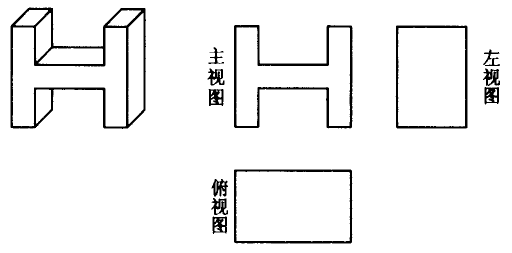 添线补全下面物体的三种视图