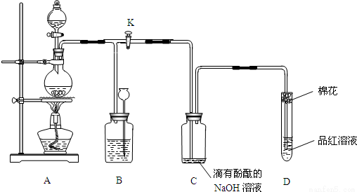 某化學課外興趣小組為探究銅跟濃硫酸的反應情況,用下圖所示裝置進行