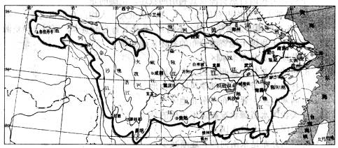 材料一:長江流域圖
