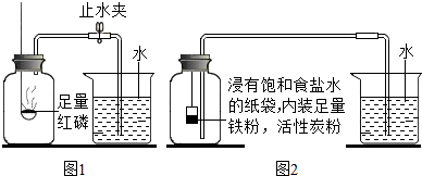 【實驗回顧】圖1是實驗室用紅磷燃燒來粗略測定空氣中氧氣含量的裝置