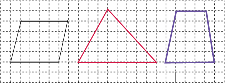 画一个三角形和一个梯形,使每个图形的面积和图中平行四边形的面积