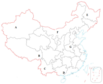 寫出圖中字母代表的省級行政單位的名稱,簡稱和行政中心.