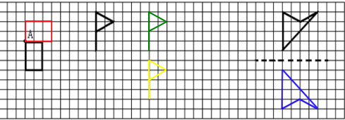 (1)将长方形绕a点逆时针旋转90°