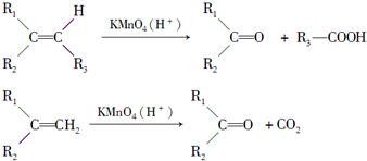 烯烃与酸性高锰酸钾溶液反应的氧化产物有如下的反应关系