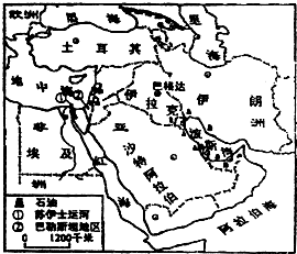 讀中東的地圖,回答下列問題.