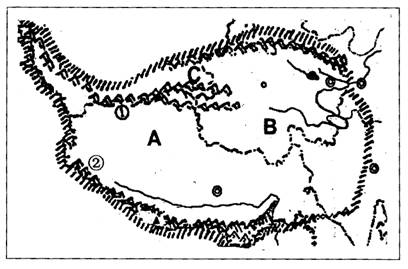读青藏地区示意图,完成下列问题