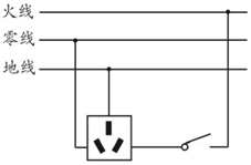 三孔插座电路图画法图片