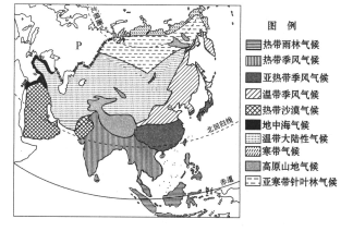 亚洲的气候类型 简图图片