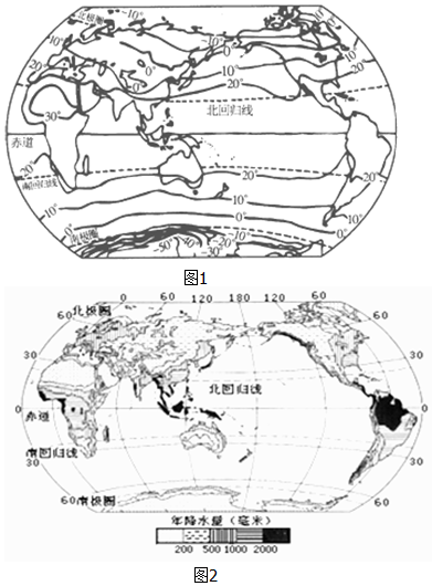 (4)南北半球相比,___半球等溫線較平直.原因是___ (5)